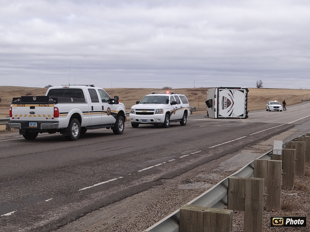 Wind tips trailer April 2, 2015 Hwy 281 Truck Bypass - CSi Photo